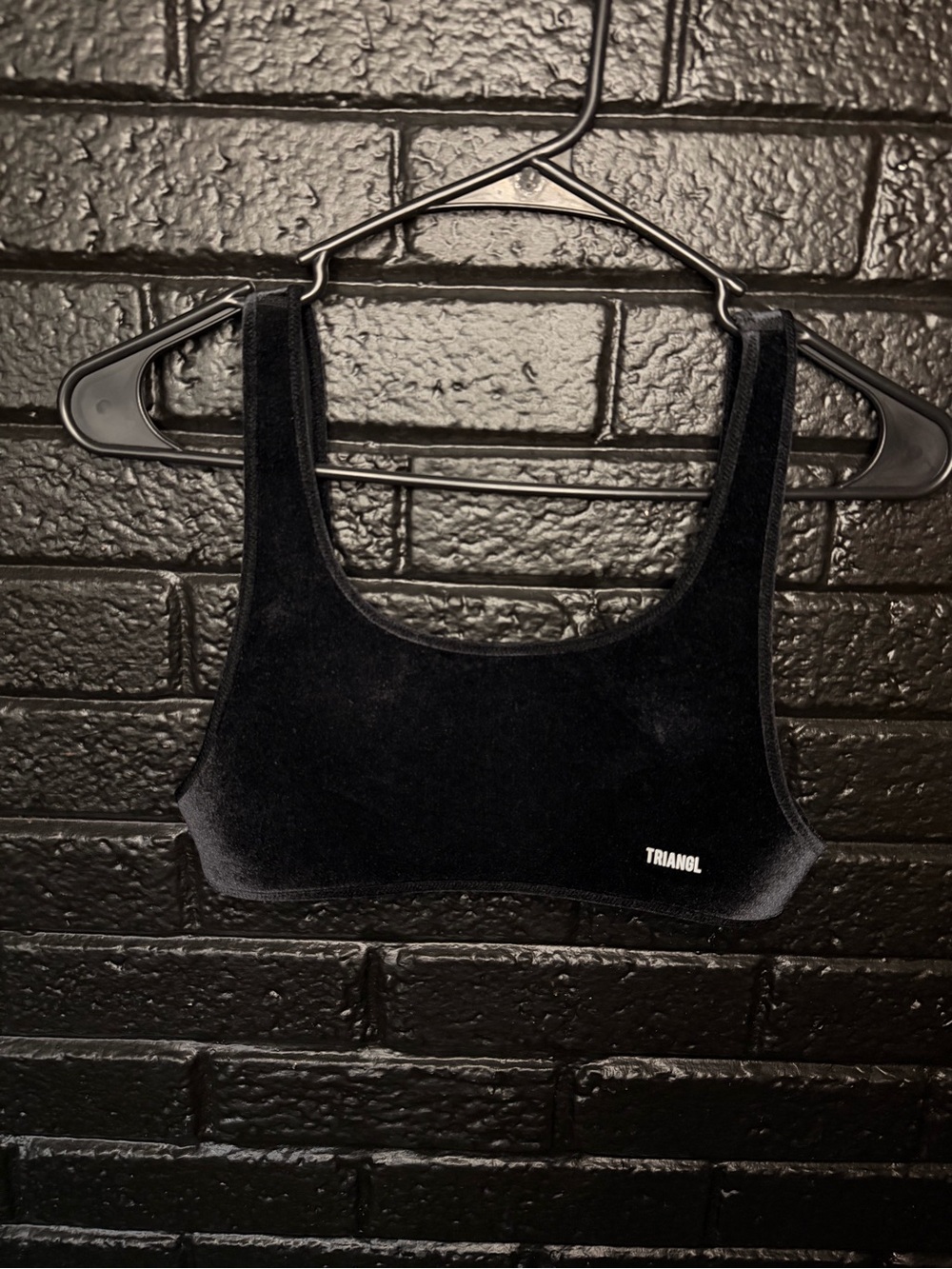 TRIANGL Black Velvet Bikini Top